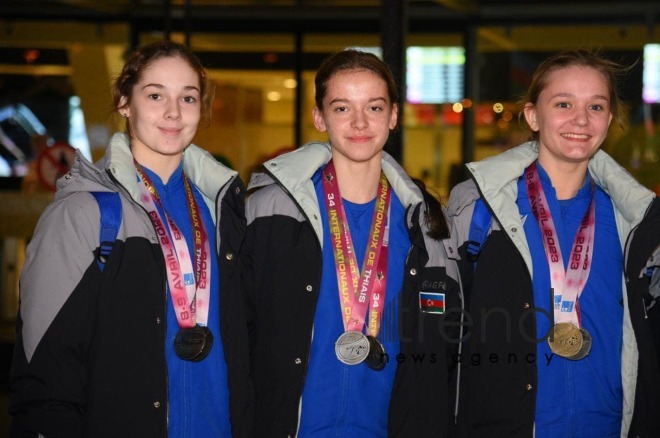 Азербайджанские гимнастки вернулись из Франции с медалями  Азербайджан Баку 10 апреля 2023